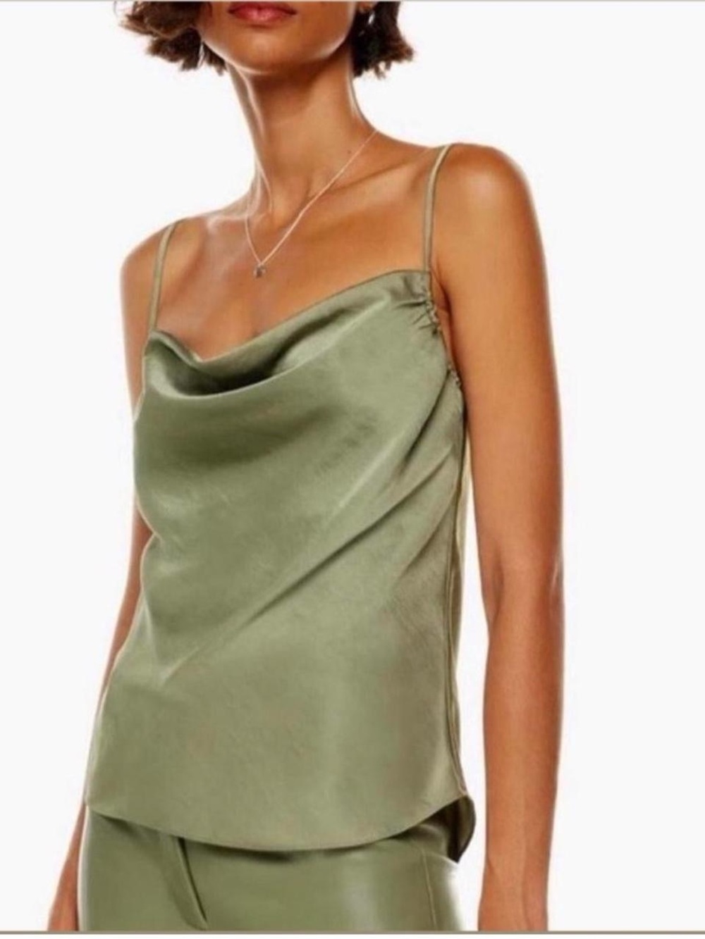Green satin Wilfred allusion cami
